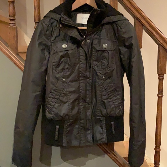 ONLY Waxed Cotton Canvas Bomber Jacket - Picture 1 of 8